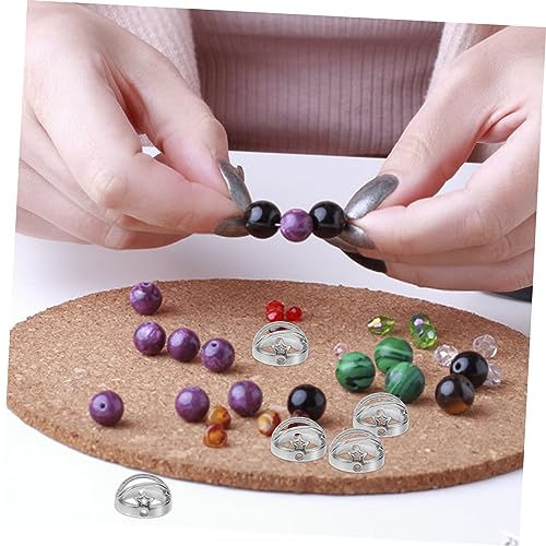 NOLITOY 50Stücke DIY Schmuckperlen Fünfzackstern Spacer Perlen für Armbänder und Ohrringe Silberfarben für Kreative Bastelprojekte von NOLITOY