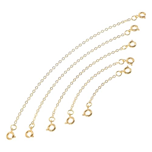 NOLITOY 5Stücke DIY Halskette Armband Verlängerungsketten Schmuckverlängerer für Designs Einfache Anwendung für Ketten und Armbänder Goldfarbe von NOLITOY