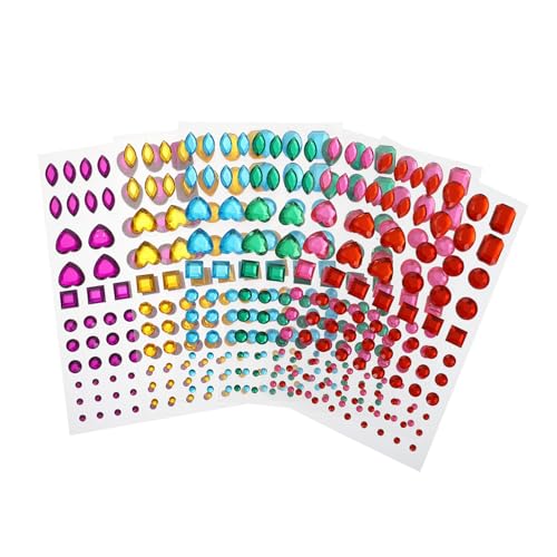 NOLITOY 6 Blätter Teiliges DIY Kristall Strass Sticker Acryl Dekoration Aufkleber Funkelnde Schmucksteine für Nail Art Handyhüllen Haaraccessoires Bunte Handgemachte Bastelsteine NOLITOY 6 Blätter Teiliges DIY Kristall Strass Sticker Acryl Dekoration Aufkleber Funkelnde Schmucksteine für Nail Art Handyhüllen Haaraccessoires Bunte Handgemachte Bastelsteine von NOLITOY