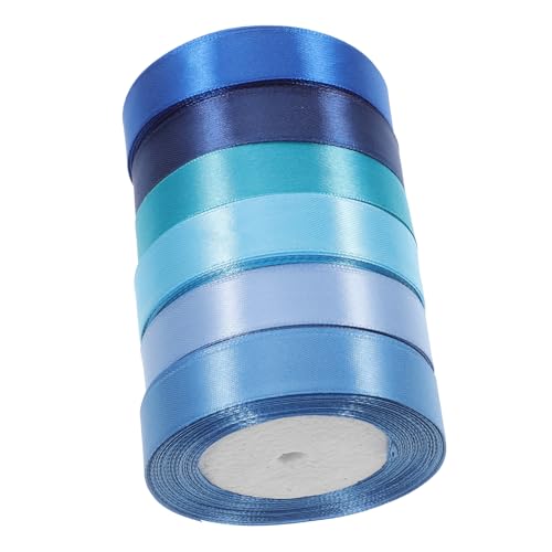 NOLITOY 6 Rollen Geschenkband Satinband Breit Farbige Dekobänder für Geschenkverpackung DIY Schleifen Verschleißfestes Paketband Vielseitig Einsetzbar für Party Blumenarrangements von NOLITOY