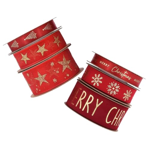 NOLITOY 6 Rollen Rotes Weihnachtsband Breit Glitzer Organza Geschenkband für Verpackung Bastelband DIY Dekorationen Festliche Schleifen Weihnachten Party NOLITOY 6 Rollen Rotes Weihnachtsband Breit Glitzer Organza Geschenkband für Verpackung Bastelband DIY Dekorationen Festliche Schleifen Weihnachten Party von NOLITOY