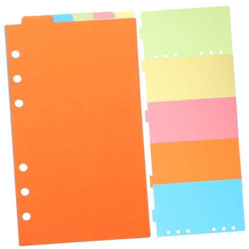 NOLITOY 6 Sätze Farbige Indexkarten Nachfüllpapier Organizer Papiertrenner für Ringbuch Schnellhefter Büro Schule Langlebig Praktisch Handlich von NOLITOY
