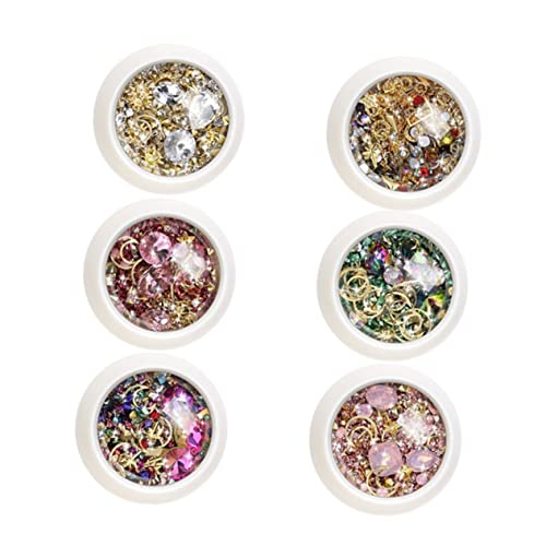 NOLITOY 6 Sätze Schmucksteine für Nägel Set Nagelkunst Zubehör für DIY Maniküren Langlebige Strasssteine für Damen Dekorative Nagelkunst für Professionelle und Private Anwendungen NOLITOY 6 Sätze Schmucksteine für Nägel Set Nagelkunst Zubehör für DIY Maniküren Langlebige Strasssteine für Damen Dekorative Nagelkunst für Professionelle und Private Anwendungen von NOLITOY