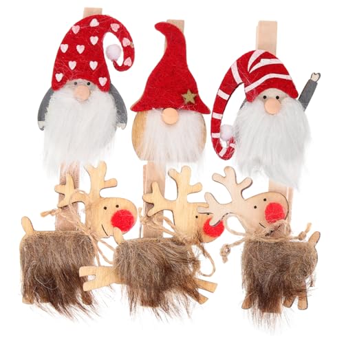 NOLITOY 6 Stück 1 Set Weihnachts Visitenkartenhalter Teller Bildclips Karten Fotorahmen Karabiner Clip Kartenboxen Für Den Empfang Schlüsselanhänger Clip Staffelei Ständer von NOLITOY