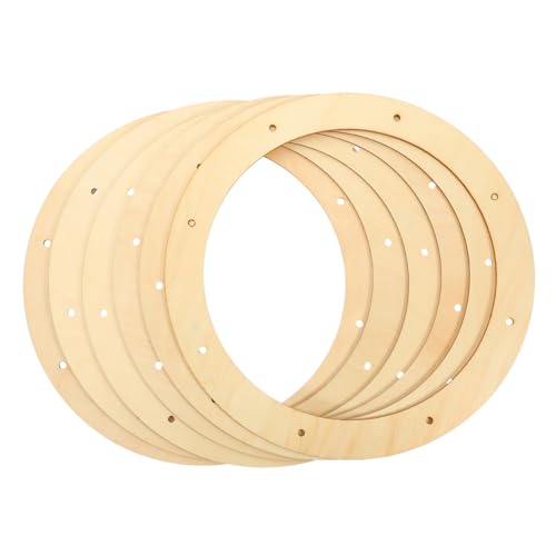 NOLITOY 6 Stück Holzkranz Ringe Øcm Runde Wreath Frames Holz zum Basteln von DIY Blumenkränzen für Weihnachten Neujahr und Dekorationen von NOLITOY
