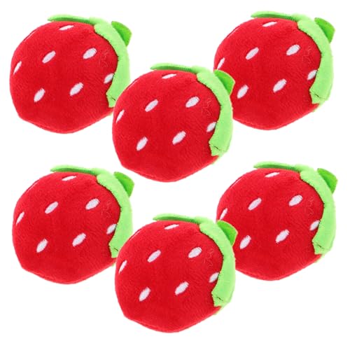 NOLITOY 6 Stück Mini Erdbeer Plüschspielzeug für Weiche Süße Stofferdbeeren für Rollenspiele der Küche für Mädchen und Jungen zum und Dekorieren von NOLITOY