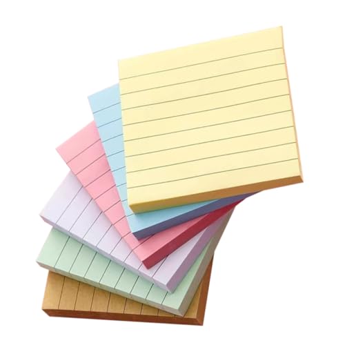 NOLITOY 6 Stück Teiliges Bunte Linierte Haftnotizen Praktische Selbstklebende Memo Sticker für Büro Schule Zuhause Abreißbare Notizzettel ohne Rückstände zum Markieren und Organisieren NOLITOY 6 Stück Teiliges Bunte Linierte Haftnotizen Praktische Selbstklebende Memo Sticker für Büro Schule Zuhause Abreißbare Notizzettel ohne Rückstände zum Markieren und Organisieren von NOLITOY