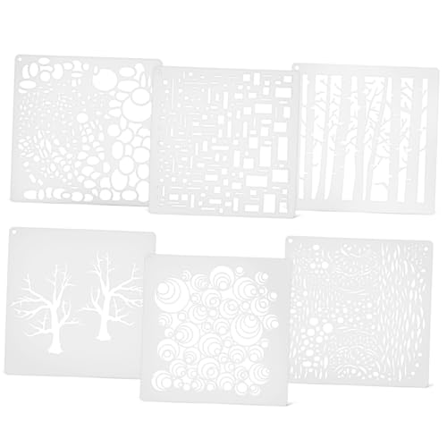 NOLITOY 6 Stück Teiliges DIY Malvorlagen Wiederverwendbare Malschablonen mit Baum Blasenmotiven Leichtes Pet material für Wand Holz Bastelprojekte NOLITOY 6 Stück Teiliges DIY Malvorlagen Wiederverwendbare Malschablonen mit Baum Blasenmotiven Leichtes Pet material für Wand Holz Bastelprojekte von NOLITOY