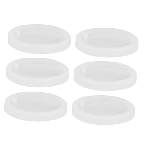 NOLITOY 6 Stück Teiliges Flaches Runde Silikonform mit Löchern für Epoxidharz Schlüsselanhänger Diy Schmuck Basteln Flexible Langlebige Gießformen für Anhänger Ohrringe Haustiermarken von NOLITOY