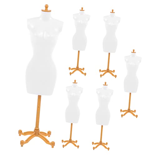 NOLITOY 6 Stück Teiliges Mini Puppenständer Doll Clothes Stand Glatt Sicher für Präsentation von Puppenkleidern Anzug und Schmuck Niedlich für Puppenhaus Zubehör von NOLITOY