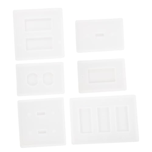 NOLITOY 6 Stück Teiliges Silikonform für Steckdosen schalterabdeckungen Langlebige Resin Gießform für DIY Bastelprojekte Vielseitig Einsetzbar für Epoxidharz Craft Making für Kreative von NOLITOY