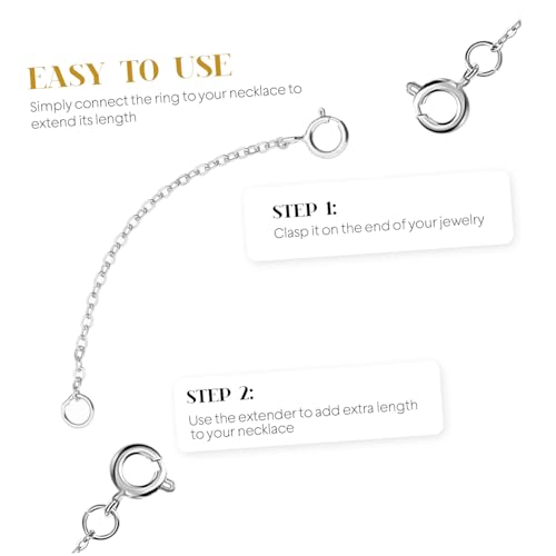 NOLITOY 6 Stück Teiliges Verlängerungsketten Damen Robustes Schmuckverlängerungskettchen mit Karabinerverschluss Lange Armband Halskettenverlängerer Gold Silberfarbene Schmuckzubehör für von NOLITOY