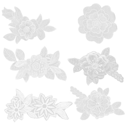 NOLITOY 6 Stück Teiliges Weiße Spitzen Applikationen mit Floraler Stickerei Eleganter DIY Nähflicken für Kleidung zum Aufnähen und Verzieren von Jeans Hochzeitskleidung und Textilien NOLITOY 6 Stück Teiliges Weiße Spitzen Applikationen mit Floraler Stickerei Eleganter DIY Nähflicken für Kleidung zum Aufnähen und Verzieren von Jeans Hochzeitskleidung und Textilien von NOLITOY