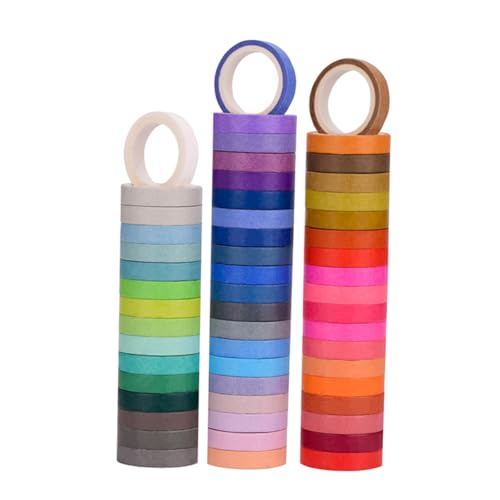 NOLITOY 60 Rolle Washi Papierband Bunte DIY Klebebänder Geschenkverpackung Masking Tape für Fotoalbum Scrapbooking Basteln Kreative Dekoration NOLITOY 60 Rolle Washi Papierband Bunte DIY Klebebänder Geschenkverpackung Masking Tape für Fotoalbum Scrapbooking Basteln Kreative Dekoration von NOLITOY
