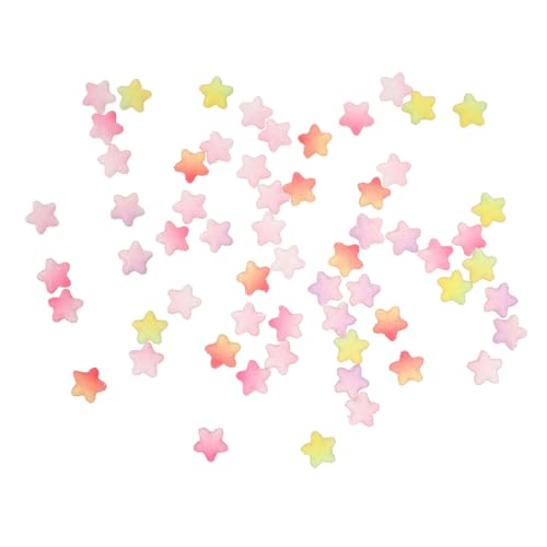 NOLITOY 60 Stück Resin Sterne Candy style DIY Mobile Shell Crafts Zubehör Bunte Farbverlauf Fünf sterne Charms für Scrapbooking Haarclips Nähen und Dekoration von NOLITOY