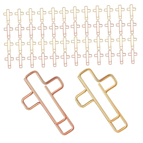 NOLITOY 60 Stück Teiliges Kreuz Büroklammern aus Metall Kleine Lesezeichenklammern in Gold und Roségold Langlebig und Tragbar Spirituelles Design für Büro Schule Tagebuch und Bibelstudium NOLITOY 60 Stück Teiliges Kreuz Büroklammern aus Metall Kleine Lesezeichenklammern in Gold und Roségold Langlebig und Tragbar Spirituelles Design für Büro Schule Tagebuch und Bibelstudium von NOLITOY