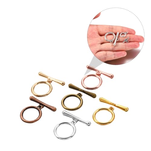 NOLITOY 60 Stück Teiliges Schmuckverschluss set mit Ot verschlüssen Bunte DIY Schmuckherstellung Zubehör Leichte und Elegante Ketten Armbandverschlüsse für Perlenweben und Lederbänder von NOLITOY