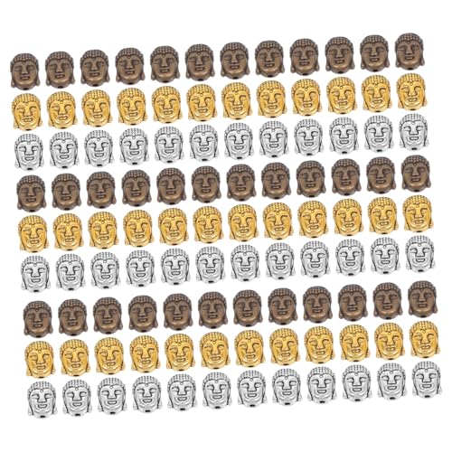 NOLITOY 60 Stück Vintage-buddha-kopf-perlen: Lose Abstandsperlen Legierung Mit 1,8 Mm Löchern Für Die Herstellung Von Schmuck Und Basteln Von Armbändern Und von NOLITOY