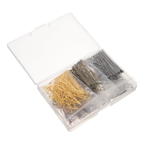 NOLITOY 600 Stück Flachkopf Perlenstifte für Schmuckherstellung DIY Bastelmaterial für Ohrringe und Armbänder Bead Head Pins Einfach zu Bedienen und Praktisch von NOLITOY