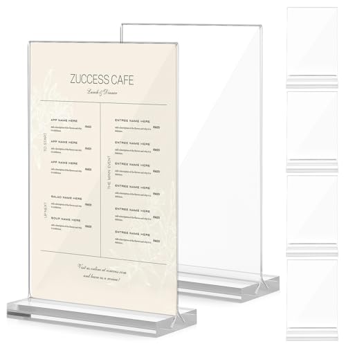 NOLITOY 6Er-Pack Acryl-Schilderhalter Menühalter Transparenter Präsentationsständer Für Dokumente Speisekarten Broschüren Im Büro Restaurant A6 von NOLITOY