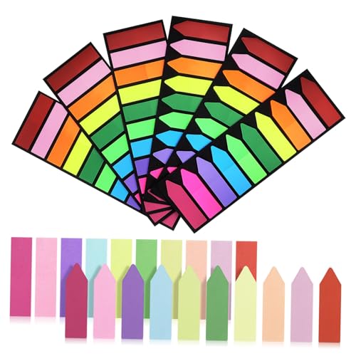 NOLITOY 6er Pack Selbstklebende Haftmarker Fluoreszierend Farben Flach Spitz Repositionierbar Haftnotizen Kleberegisterkarten Seitenmarker zum Markieren und Hervorheben für Büro Schule NOLITOY 6er Pack Selbstklebende Haftmarker Fluoreszierend Farben Flach Spitz Repositionierbar Haftnotizen Kleberegisterkarten Seitenmarker zum Markieren und Hervorheben für Büro Schule von NOLITOY