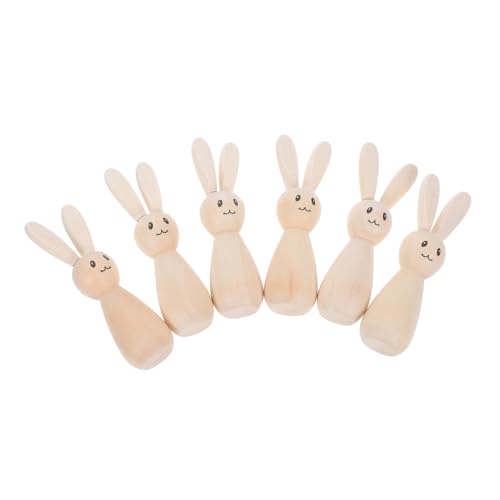 NOLITOY 6pcs Unvollendetes Holz Kaninchen -peg -puppen Für Ostern DIY Craft Home Party Dekoration Natürliche Leere Tierfiguren Für Kinder Und Erwachsene NOLITOY 6pcs Unvollendetes Holz Kaninchen -peg -puppen Für Ostern DIY Craft Home Party Dekoration Natürliche Leere Tierfiguren Für Kinder Und Erwachsene von NOLITOY
