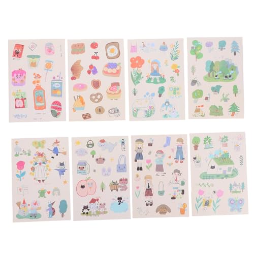 NOLITOY 8 Bögen Blumenaufkleber, Natürliche Botanische Journalaufkleber Für Journaling, Scrapbooking, Planer, Handyhülle, Kartenherstellung, Diy-basteln von NOLITOY