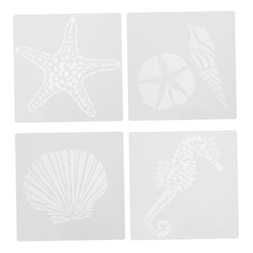 NOLITOY 8 Stück Teiliges Meeresmotive Schablonen aus Langlebigem Pet Hollowness Design für Glas DIY Malerei Kinderfreundlich Leicht und Tragbar von NOLITOY