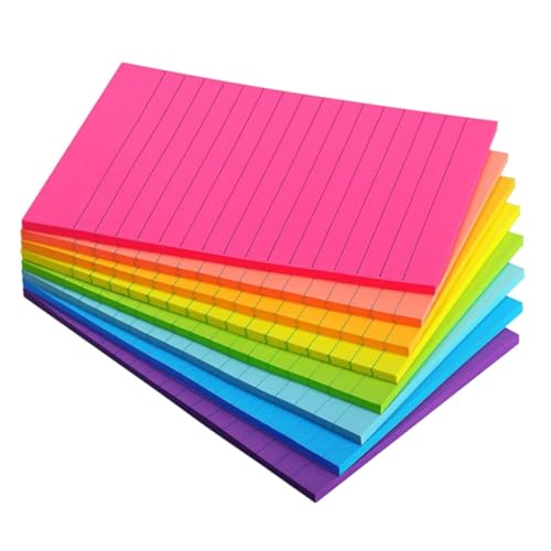 NOLITOY 8 Stück Teiliges Selbstklebende Haftnotizen in Neonfarben Kleine Praktische Memo pads mit Horizontalen Markierungen Wiederverwendbare Dekorative Notizblöcke für Büro Schule und NOLITOY 8 Stück Teiliges Selbstklebende Haftnotizen in Neonfarben Kleine Praktische Memo pads mit Horizontalen Markierungen Wiederverwendbare Dekorative Notizblöcke für Büro Schule und von NOLITOY