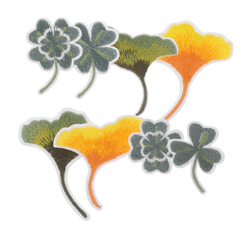 NOLITOY 8 Stück Teiliges Set Selbstklebende Bestickte Ginkgo Stoffpatches mit Farbverlauf und Vierblättrigem Kleeblatt Dekorative Aufnäher für Kleidung Taschen Schuhe Vielseitig und NOLITOY 8 Stück Teiliges Set Selbstklebende Bestickte Ginkgo Stoffpatches mit Farbverlauf und Vierblättrigem Kleeblatt Dekorative Aufnäher für Kleidung Taschen Schuhe Vielseitig und von NOLITOY
