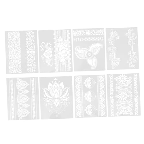 NOLITOY 8 Stück Teiliges Vintage Blumen Schablonen Pet Kunststoff Wiederverwendbar DIY Wandmalerei Vorlage für Scrapbooking Basteln Dekorieren Kreative Blütenmuster von NOLITOY