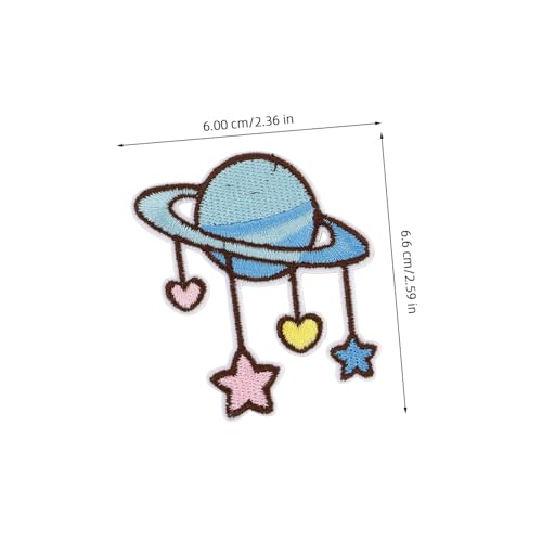 NOLITOY 9 Stück Teiliges Selbstklebende Stickerei Patches mit Tier Planetenmotiven DIY Textil Aufnäher Bügelflicken für Kleidung Reparatur und Individuelle Dekoration von NOLITOY