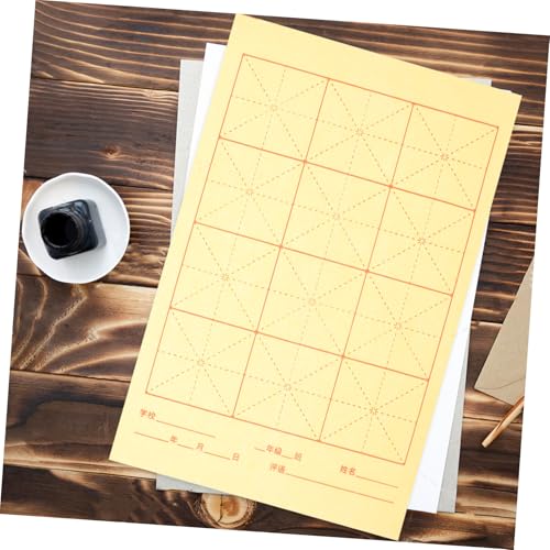 NOLITOY 90 Blatt Rice Paper für Kalligraphie Dickes Xuan Schreibpapier mit karierten Felder Seiten Chinesisches Kalligraphiepapier für Tuschemalerei und Pinselübungen von NOLITOY