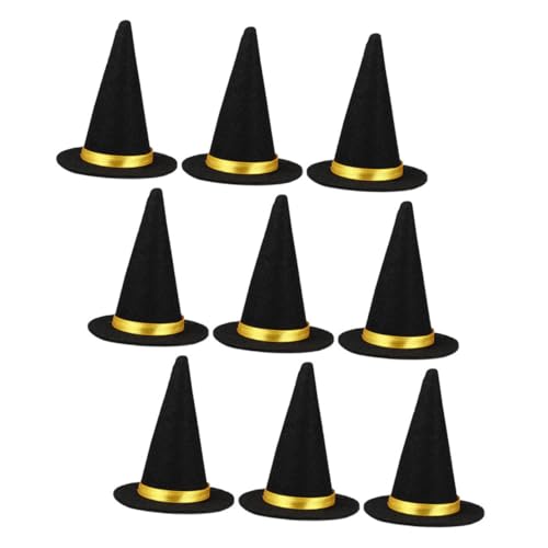 NOLITOY 9stücke Mini-hexenhüte Für Halloween-dekorationen Flaschenaufsätze in Form Eines Schwarzen Hexenhuts Für Partygeschenke Diy-bastelarbeiten Weinflaschen-dekoration von NOLITOY