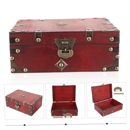 NOLITOY Antike Holz Schmuckschatulle mit Schloss Vintage Schmuckkästchen Aufbewahrungsbox für Ringe Ohrringe und Kleine Accessoires Europäischer Stil NOLITOY Antike Holz Schmuckschatulle mit Schloss Vintage Schmuckkästchen Aufbewahrungsbox für Ringe Ohrringe und Kleine Accessoires Europäischer Stil von NOLITOY
