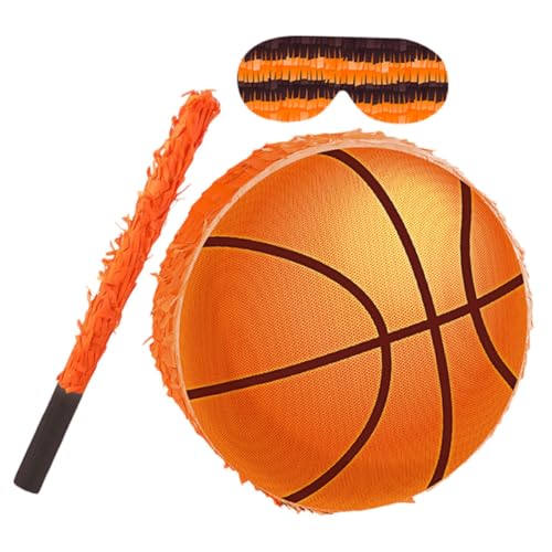 NOLITOY Basketball Pinata Partyspiel mit Stab und Augenbinde Stabile Pappkonstruktion Einfach zu Befüllen für Kindergeburtstage und Sport-mottopartys Inklusive Konfetti Interaktives NOLITOY Basketball Pinata Partyspiel mit Stab und Augenbinde Stabile Pappkonstruktion Einfach zu Befüllen für Kindergeburtstage und Sport-mottopartys Inklusive Konfetti Interaktives von NOLITOY