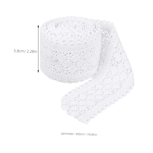 NOLITOY Baumwollspitzenband Weiß Breit Yards Meterware Weiche Rüschenborte zum Nähen DIY Stoffbesatz für Kleidung Sofa und Kissenverzierung Feine Baumwollspitze für Handarbeiten von NOLITOY