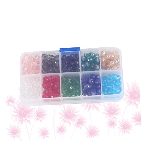 NOLITOY Bunte Glasperlen in Aufbewahrungsbox Robuste Rondelle Spacer Perlen für DIY Schmuckherstellung Armbänder Halsketten und Kreuzstich Zubehör von NOLITOY
