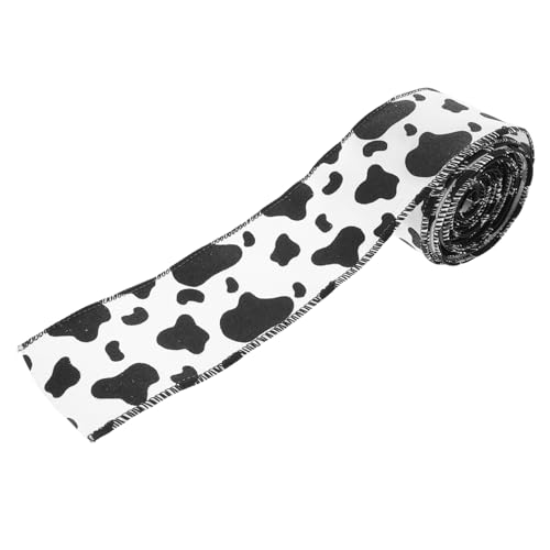 NOLITOY Cow Print Band Breit Yards Lang Rustikales Bauernhof dekoband für Geschenkverpackung DIY Schleifen Blumensträuße Flecken Muster für Partydeko von NOLITOY