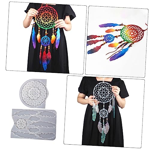 NOLITOY DIY Dream Catcher Silikonform Flexible Reißfeste Epoxidharz Gießform für Einzigartige Anhänger aus Traumfängerform Einfach zu Entformen für Wohnraumdekoration und Geschenkideen von NOLITOY