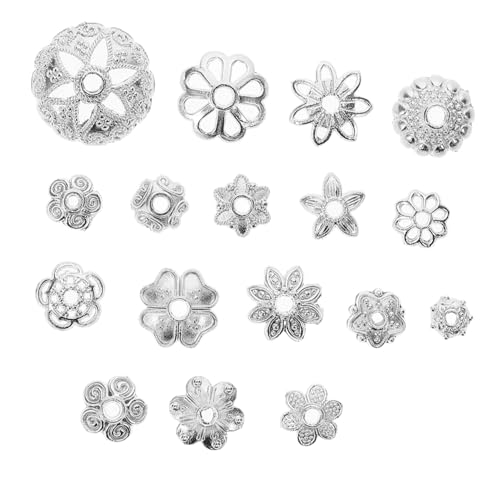 NOLITOY DIY Schmuckperlen Bead Caps für Armbänder Halsketten Ohrringe Silberfarbene Perlenkappen Zubehör zum Basteln Kreativer Schmuck DIY Supplies NOLITOY DIY Schmuckperlen Bead Caps für Armbänder Halsketten Ohrringe Silberfarbene Perlenkappen Zubehör zum Basteln Kreativer Schmuck DIY Supplies von NOLITOY