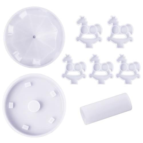 NOLITOY DIY Silikonform Drehkarussell Gießform Flexibel Reißfest Lebensmittelecht für Epoxidharz Basteln Deko Handwerk von NOLITOY