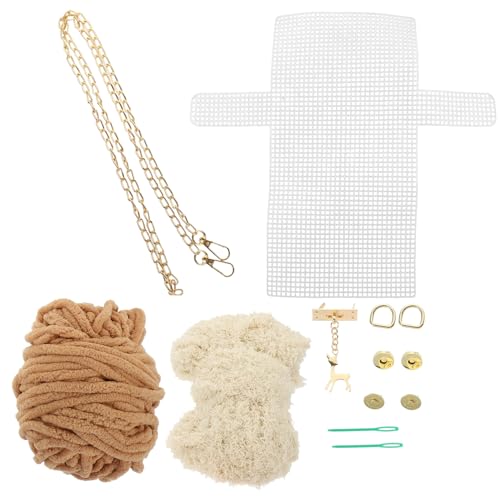 NOLITOY DIY Strickset für Damen Handtasche Robustes Material Feine Verarbeitung Inklusive Garn und Zubehör Handgefertigte Schultertasche Kreatives Nähpaket für Anfänger Zufällige Farbe von NOLITOY