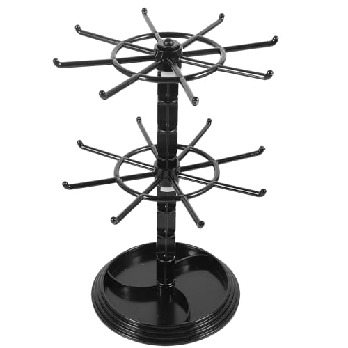 NOLITOY Drehbarer Schmuckständer mit 2 Ebenen, Halskettenhalter, Schmuckbaumständer, DIY-Organizer für Armbänder, Halsketten, Ohrringe, Ringe, Uhren (schwarz) von NOLITOY