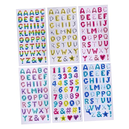 NOLITOY Dreidimensionale Alphabet Aufkleber Selbstklebende Buchstaben und Zahlen für Selbstgemacht Dekoration Glitzernde Cartoon Sticker 6 Blätter für Scrapbooking und Bastelprojekte NOLITOY Dreidimensionale Alphabet Aufkleber Selbstklebende Buchstaben und Zahlen für Selbstgemacht Dekoration Glitzernde Cartoon Sticker 6 Blätter für Scrapbooking und Bastelprojekte von NOLITOY