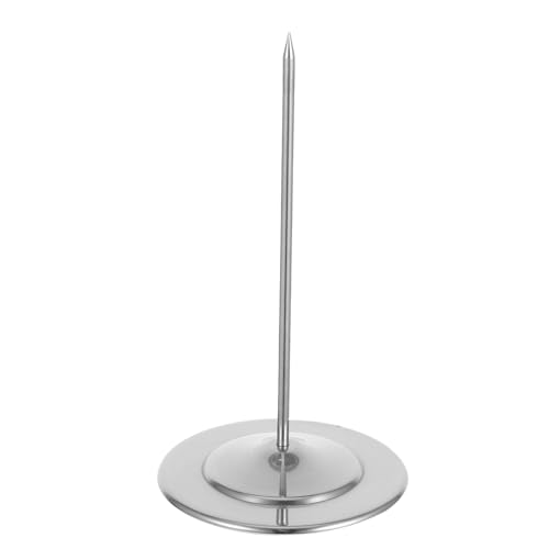 NOLITOY Edelstahl Receipt Spike Stick mit Stabilem Rutschfestem Rundfuß Bonhalter für Restaurant Küche Büro Vielseitiger Quittungshalter für Rechnungen Bestellungen und Notizen von NOLITOY