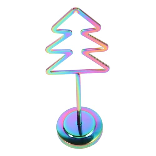 NOLITOY Edelstahl Weihnachtsbaum Memo Clip Farbverlauf Weihnachtskartenhalter Robust für Büro Haushalt Festliche Dekoration Multifunktionaler Foto Kartenständer von NOLITOY