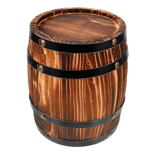NOLITOY Eichenfass-Dekoration Weinfass Dekoration Weinfass Holz Handarbeit Barrel Dekoration Stütze Weinfass-Ornament Getränkefass- Holzfässer zur Dekoration hölzern Dark Brown von NOLITOY