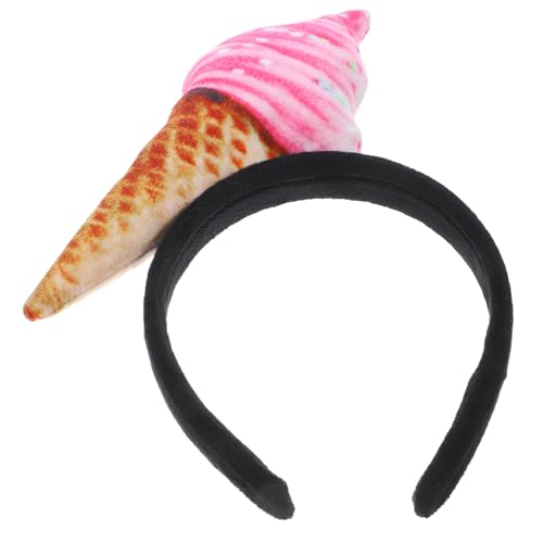 NOLITOY Eistüte-Stirnband Eiscreme-Partyhut Neuheit Eiscreme-Haarreifen Mini-Lebensmittel-Kopfbedeckung Lustiges Make-Up Spa-Stirnband Cosplay-Kostüm Partyzubehör von NOLITOY