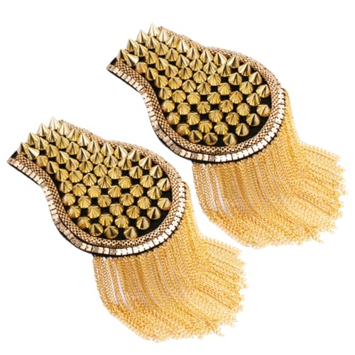 NOLITOY Epaulet Quasten Schulterklappen Handgefertigte Anzug und Kostüm Accessoires Langlebige Leichte Dekoration für Kleidung Taschen Hüte Goldfarben von NOLITOY